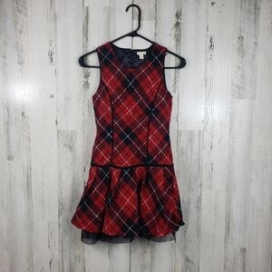 1989 place girls red and black plaid dress size 12